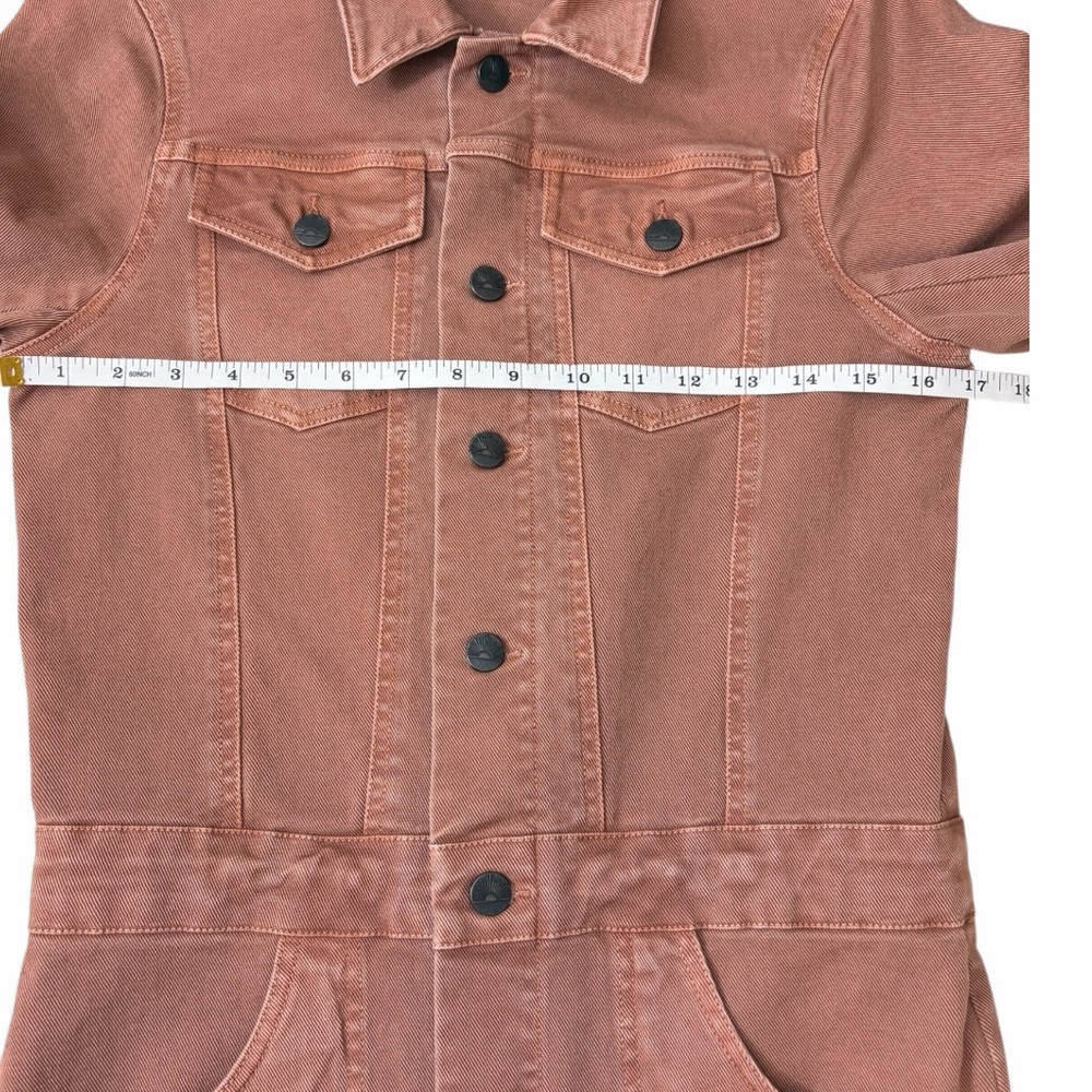 Faherty Pink Denim Shirt Dress Button Front Mini Organic Cotton Size S - Picture 3 of 8